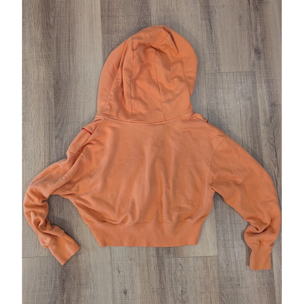 Nike Air Cropped Full Zip Hoodie Womens XS Orange Sweatshirt Y2K Athleisure - Picture 2 of 10